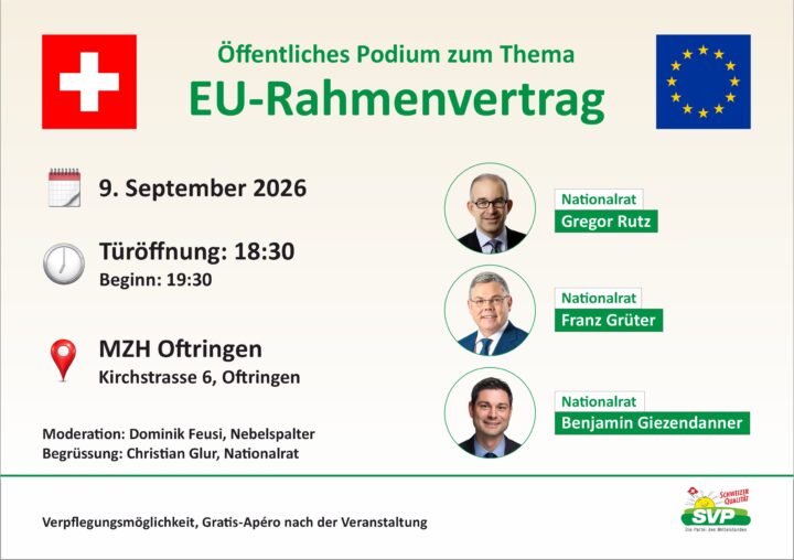 Flyer Podium EU Rahmenabkommen