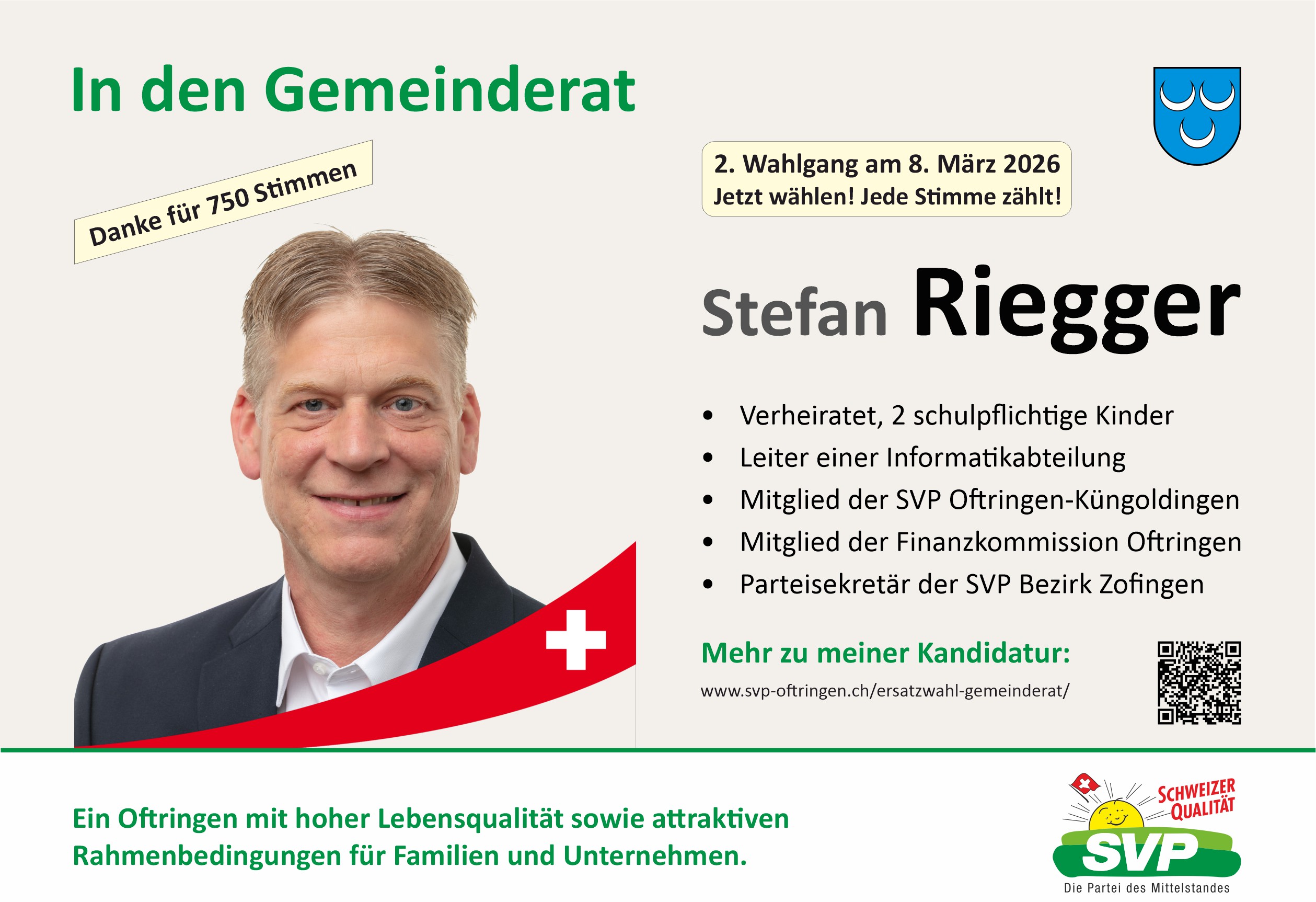 Bild: Wahlflyer 2. Wahlgang Gemeinderat Oftringen